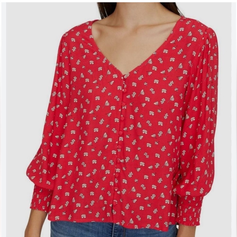 Sanctuary Floral Red Blouse